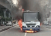 ನಡು ರಸ್ತೆಯಲ್ಲೇ ಹೊತ್ತಿ ಉರಿದ ಬಿಎಂಟಿಸಿ ಬಸ್ …..!